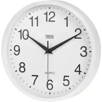 Teesa TSA0037 - Wandklok - 25 cm - wit