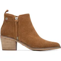 Refresh Dames Enkellaarsjes 175151 bruin (38), 3 tot 5 cm, Ritssluiting, Casual 17515104-CAMEL