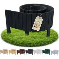 Pemicont borderrand hout - 40 cm hoog - 200 cm - zwart - rechte bovenkant - tuinafscheiding - grenen