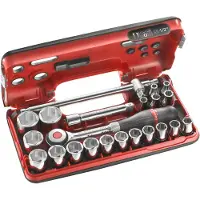 Facom 22-Delige Compacte Doos 1/2" 6-Kant Met Ratel Met Draaiend Heft - S.360DBOX4PB