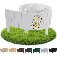 Pemicont borderrand hout - 40 cm hoog - 200 cm - wit - rechte bovenkant - tuinafscheiding - grenen