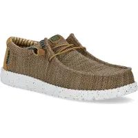 HeyDude Instappers Heren Wally Stretch Bruin Mesh | Maat 44
