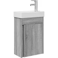 vidaXL Badkamermeubel met kraan Grijs Sonoma 40,5 x 22,5 x 62 cm