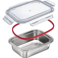 Westmark roestvrijstalen lunchbox – Lekvrije broodtrommel – Magnetron- en ovenbestendig, BPA-vrij – Bento-box voor school, werk en kinderopvang – Zilver, 1300 ml