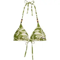 Marc O'Polo Bikinitop ' Abstract Flower ' crème / groen