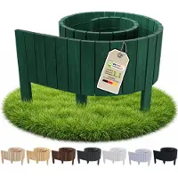 Pemicont borderrand hout - 40 cm hoog - 200 cm - groen - rechte bovenkant - tuinafscheiding - grenen