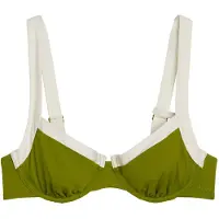 Marc O'Polo Bikinitop ' Contrast Binding ' groen / kaki / wolwit