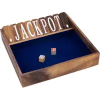 Longfield Shut The Box 2 Spelers Blauw – Houten Dobbelspel – Klassiek Gezelschapsspel – Familiespel met Vilt – 2 Dobbelstenen – Engelhart