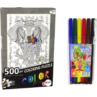 Lean Toys Puzzle 500 do kolorowania Słoń - Puzzel 500 om in te kleuren Olifant