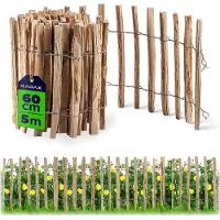 Kadax Hek van hazelaar, schutting, van hazelnoot, tuinhek in verschillende maten, weerbestendige latten, houten omheining voor tuin, natuurproduct (4-6 cm), 60 x 500 cm