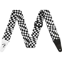 Fender Polyester Gitarriem, Gitaraccessoires, Leren Einden, Golvende Geblokte Ontwerp