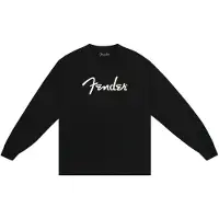 Fender Spaghetti Logo T-shirt met Lange Mouwen Zwart M