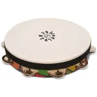 Latin Percussion Tambourine World Beat Single Row With Head LP7023 10 Inches