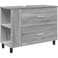 vidaXL Wastafel Sonoma-grijs, 80 x 35 x 60 cm, houtvezel