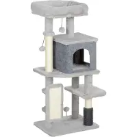 Northio Krabpaal voor katten met sisalstangen en een pluchen ligplaats, 104 cm