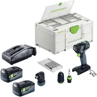 Festool TXS 18-basisset accuboormachine 18 V 40 Nm borstelloos + 2x accu 5,0 Ah + oplader + Systainer