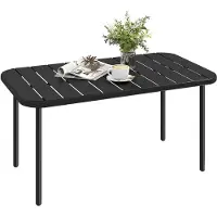 Outsunny Salontafel-Gegalvaniseerd staal-90L x 50B x 43H cm-Zwart