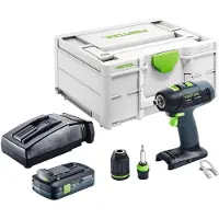Festool T 18+3-Basic accuboormachine 18 V 50 Nm borstelloos + 1x accu 4,0 Ah + oplader + Systainer