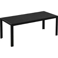 Northio Tuintafel, aluminium, voor tuin of terras, hout-kunststof (polyhout), zwart