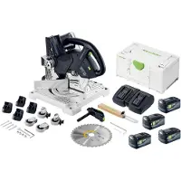 Festool SYMC 70 EB-Basic SYMMETRIC accu-profielzaag 36 V (2 x 18 V) 216 mm + 4x accu 5,0 Ah + dubbele lader + Systainer