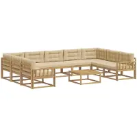 vidaXL Tuinset met 10 stuks, wit en beige