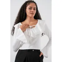 Bigdart Rimpelige V-hals Korte Blouse