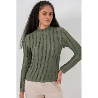 Big Dart Gestructureerde Slim Fit Halve Colblouse