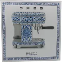 Smeg Dolce & Gabbana Espresso Machine Handmatige espressomachine, Jaren 50, Gedecoreerd/ Speciaal, Blu Mediterraneo, Glanzend, & Dolce&Gabbana