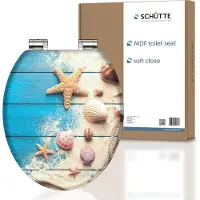 Schutte MDF toiletbril BEACH AND WOOD, toiletbril met zachte sluiting, toiletbril met houten kern, toiletdeksel