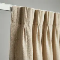 Fresh & Co Gordijnen met Linnen Look - Haken - Beige 150 x 250 cm /