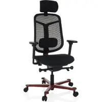 Hjh OFFICE Bureaustoel / directiestoel BICOLORE HIGH mesh / stof zwart / frame rood