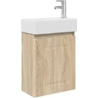 vidaXL Badkamermeubel met kraan Sonoma Eiken 45,5 x 22,5 x 84 cm