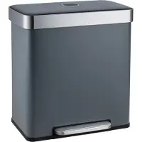 SVITA LT2X30 vuilnisbak 60l - pedaalemmer 2 compartimenten met deksel grijs