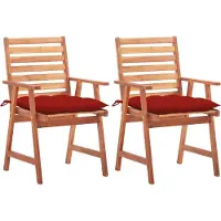 Syfax Tuinstoelen 2 st met kussens massief acaciahout