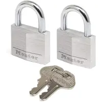 Masterlock 2 x 30mm - 18mm hardened steel shackle, 5mm diam. - double locking - 4 - 9130EURT