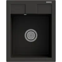 Granitan Spoelbakken Keuken Granieten Best - Enkele Spoelbak - met Sifon - 50x40x18cm - Zwart