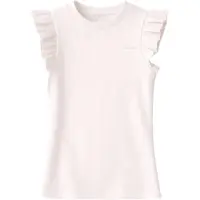 NIK&NIK T-shirt rib gebreid Wit Meisjes Stretchkatoen Ronde hals Effen - maat 140