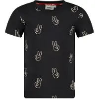 Sturdy T-shirt Run the Day antraciet Grijs Jongens Katoen Ronde hals All over print - maat 116