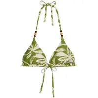 Marc o'polo Bikinitop ' Abstract Flower ' crème / groen