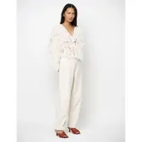 Dante6 Dames Blouses -phora Tulle Ruffled Top - Gebroken Wit - Maat 38