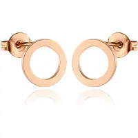 Cilla Jewels oorstekers Edelstaal Open Circle Rose