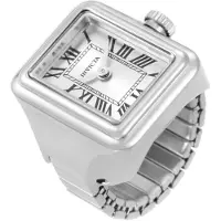 Invicta Mini Ring 49894 Dameshorloge - Quartz Uurwerk - Roestvrij Staal met Zilveren Wijzerplaat - 18 mm