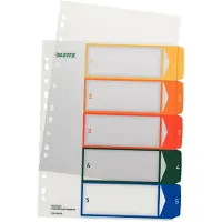 Leitz PC Printbare Index 1291 A4 Maxi Veelkleurig 5 Tabs 11-gaats Polypropyleen 1 tot 5