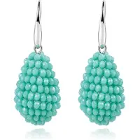 Cilla Jewels Druppel oorhangers Kristal Turquoise