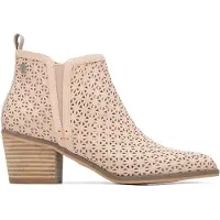 Refresh Dames Enkellaarsjes 175152 beige (40), Bruin, 3 tot 5 cm, Ritssluiting, Casual 17515203-NUDE