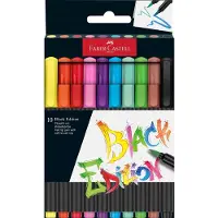 Faber-Castell brushpennen - Black edition - 10 kleuren in karton etui - FC-116451