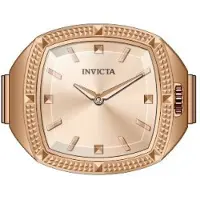Invicta Mini Ring 50639 Dameshorloge - Quartz Uurwerk - Roestvrij Staal met Roze Gouden Wijzerplaat - 23 mm