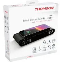 Thomson Wekkerradio oplaadstation - - Zwart - Inductie 15W, Temperatuur, USB-C poort, Voeding 230V