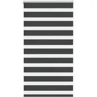 vidaXL Zebra rolgordijn 90x150 cm stofbreedte 85,9 cm zwart