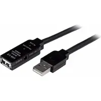 StarTech.com USB 2.0 actieve verlengkabel 20 m - - USB2AAEXT20M - Zwart - Geassembleerd - USB verlengkabel